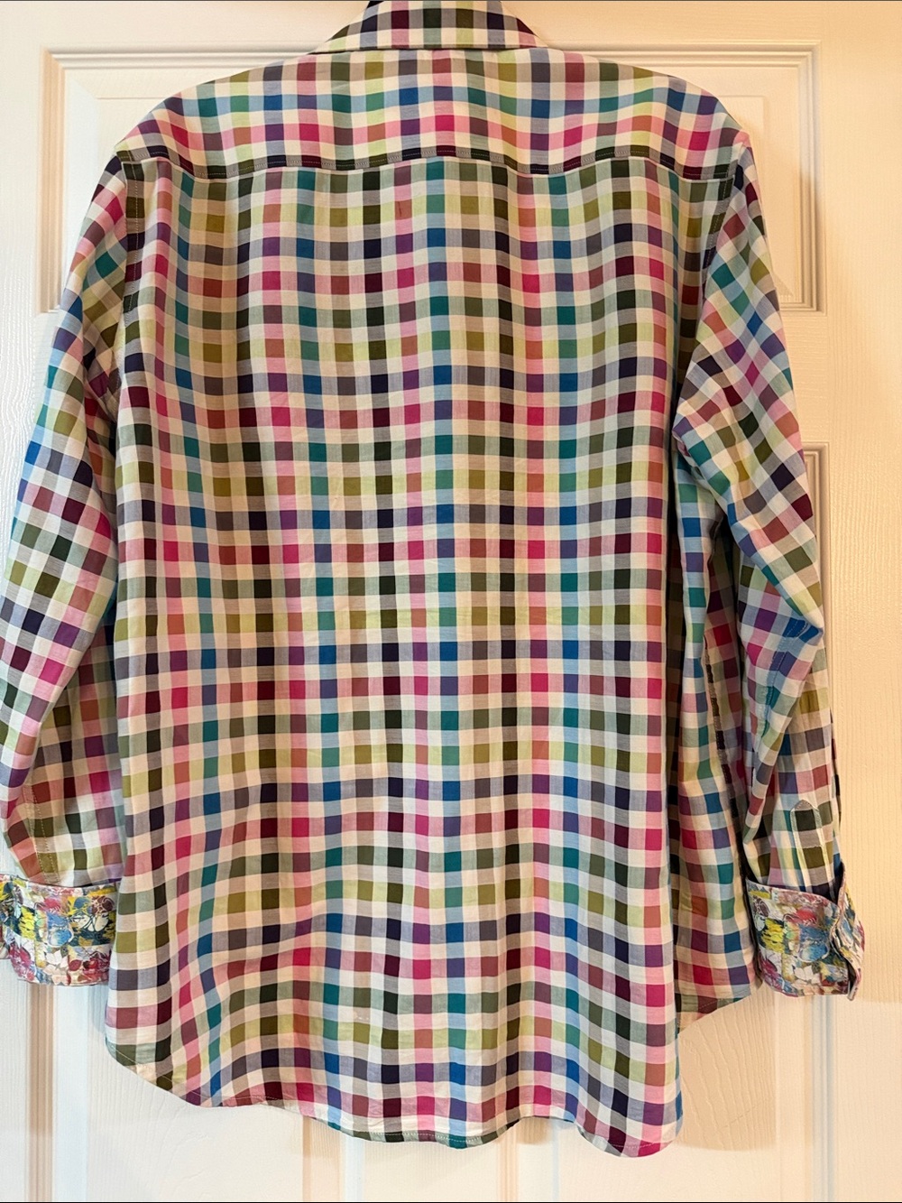Robert Graham Multicolor Plaid Button-Down Shirt (Green, Blue, Pink, White) - Picture 3 of 5